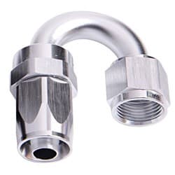 -4AN TAPER SERIES 180 DEGREE HOSE END SILVER