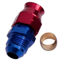 5/16" HARD LINE TO -6AN MALE ADAPTER BLUE w/ OLIVE