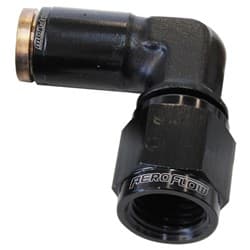 -4AN FEMALE 90 DEGREE TO 1/4" 120 SERIES BLACK NYLON FITTING
