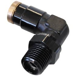 1/4" NPT 90 DEGREE TO 1/4" 120SERIES NYLON BLACK FITTING