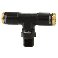 1/8" NPT TEE TO 2 X 1/4" 120 SERIES NYLON BLACK FITTING