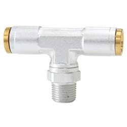 1/8" NPT TEE TO 2 X 1/4" 120 SERIES NYLON SILVER FITTING