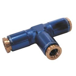 1/4" TEE 120 SERIES NYLON BLUE FITTING