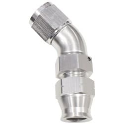 3/8" TUBE 45 DEG FEMALE -6AN SILVER SWIVEL NUT WITH OLIVE