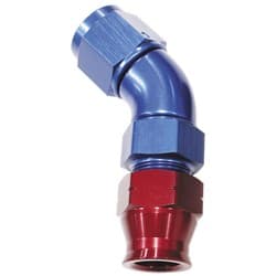 5/8" TUBE 45 DEG FEMALE -10AN BLUE SWIVEL NUT WITH OLIVE