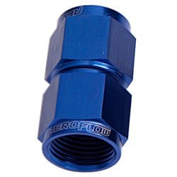 STRAIGHT FEMALE FLARE -6AN BLUE SWIVEL COUPLER