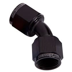 45 DEG FEMALE FLARE -12AN BLACK SWIVEL UNION