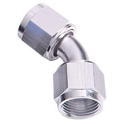 45 DEG FEMALE FLARE -20AN SILVER SWIVEL UNION