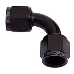 90 DEG FEMALE FLARE -6AN BLACK SWIVEL UNION