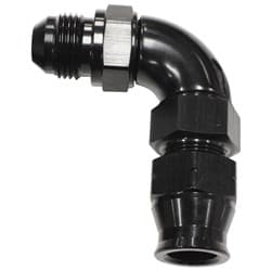 3/8" TUBE 90 deg male -6AN BLACK SWIVEL NUT WITH OLIVE
