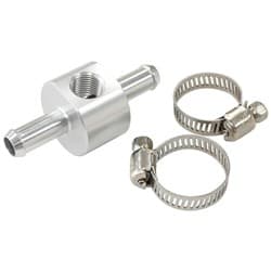 INLINE PRESSURE GAUGE ADAPTER 5/16" BARBS W/ 1/8" NPT SILVER