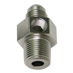 MALE 1/4"NPT TO -6AN 1/8" PORTSILVER 1/4" TO -6AN 1/8" PORT