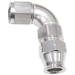 3/8" TUBE 90 deg female -6AN SILVER SWIVEL NUT WITH OLIVE