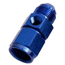 STRAIGHT FEMALE - MALE -16AN BLUE WITH 1/8" NPT PORT