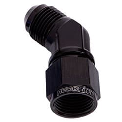 45 DEG FEMALE - MALE -4AN BLACK SWIVEL NUT
