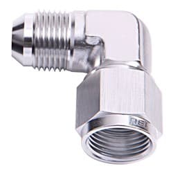 90 DEG FEMALE - MALE -4AN SILVER SWIVEL NUT
