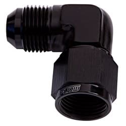 90 DEG FEMALE - MALE -10AN BLACK SWIVEL NUT
