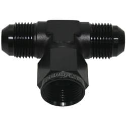 AN TEE -6AN FEMALE NUT BLACK SWIVEL NUT ON SIDE