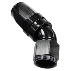 45 DEG HOSE END -10AN BLACK FULL FLOW TAPER STYLE