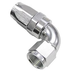90 DEG HOSE END -20AN SILVER FULL FLOW TAPER STYLE
