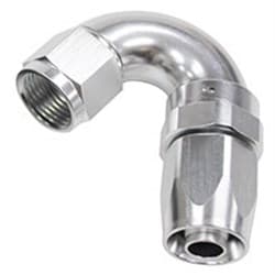 150 DEG HOSE END -08AN SILVER FULL FLOW TAPER STYLE