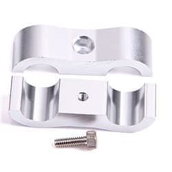 BILLET DUAL HOSE SEPER USE -16HOSE SILVER 27MM ID OR 1-1/16"