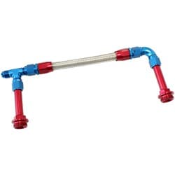 HOLLEY DUAL INLET RAIL -6AN BLUE SUIT 2X METERING BLOCKS