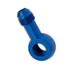 EDELBROCK CARB INLET BANJO BLUE 5/8-20 TO MALE -6AN