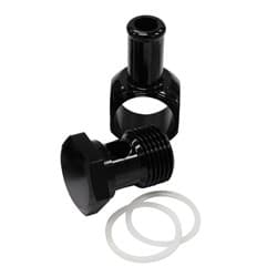 EDELBROCK CARB INLET BANJO BLACK 5/8-20 TO MALE 3/8 BARB