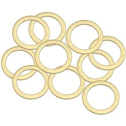 BRASS CRUSH WASHER METRIC M18 18MM ID SUIT M18 THREAD 10 PAC