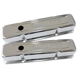 STEEL VALVE COVERS, SBC TALL CHROME WITH AEROFLOW LOGO