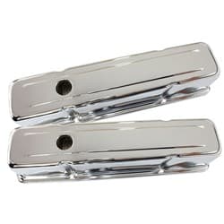 STEEL VALVE COVERS, SBC TALL CHROME WITHOUT LOGO