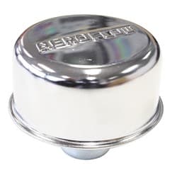 Chrome valve cover breather Push in style, no spout w/logo