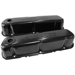 STEEL VALVE COVERS, SBF BLACK WITH AEROFLOW LOGO