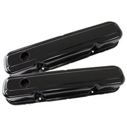 STEEL VALVE COVERS, CHRYSLER SB, BLACK WITHOUT LOGO