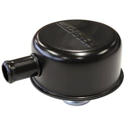 Black valve cover breather Push in, with 5/8" spout w/log