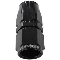 ALLOY STRAIGHT HOSE END -6AN BLACK SWIVEL NUT SUIT TEFLON