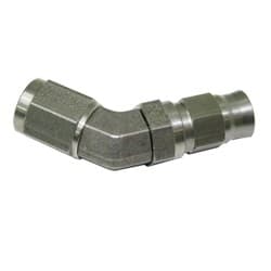 SS 45 DEG HOSE END -4AN STEEL FULL SWIVEL SUIT TEFLON