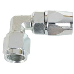 STEEL 90 DEG HOSE END -6AN STEEL FULL SWIVEL SUIT TEFLON