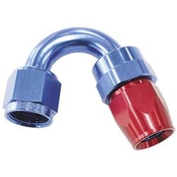 ALLOY 150 DEG HOSE END -8AN BLUE FULL SWIVEL SUIT TEFLON