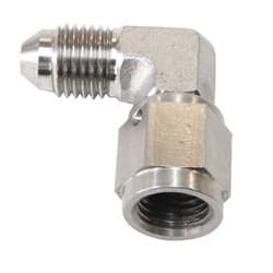 S/S 90 DEG FEMALE - MALE -3AN STAINLESS STEEL SWIVEL NUT