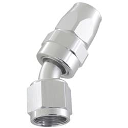 ALLOY 30 DEG HOSE END -6AN SILVER SWIVEL NUT SUIT TEFLON