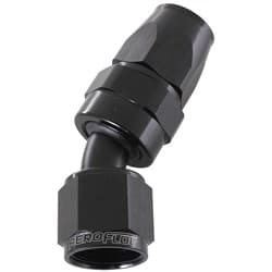 ALLOY 30 DEG HOSE END -8AN BLACK SWIVEL NUT SUIT TEFLON
