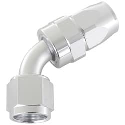ALLOY 60 DEG HOSE END -4AN SILVER SWIVEL NUT SUIT TEFLON