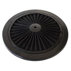 9" BLACK FULL FLOW TOP PLATE BLACK COTTON HI FLOW & FILTRAT