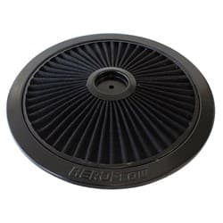 14" BLACK FULL FLOW TOP PLATE BLACK COTTON HI FLOW & FILTRAT