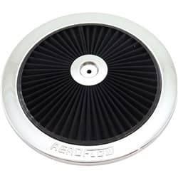 11" CHROME FULL FLOW TOP PLATE BLACK COTTON HI FLOW & FILTRAT Aeroflow - AF 2851-1101