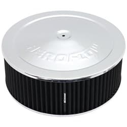 14" X 5" AIR CLEANER ASSY 5-1/8" DROPBASE CHROME, COTTON