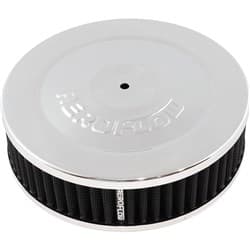 7" X 2"  AIR CLEANER ASSY 5-1/8" FLAT BASE CHROME COTTON Aeroflow - AF 2851-1320