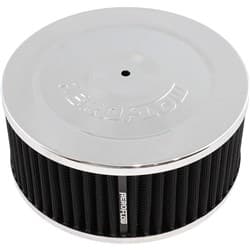 7" X 3"  AIR CLEANER ASSY 5-1/8" FLAT BASE CHROME COTTON Aeroflow - AF 2851-1330